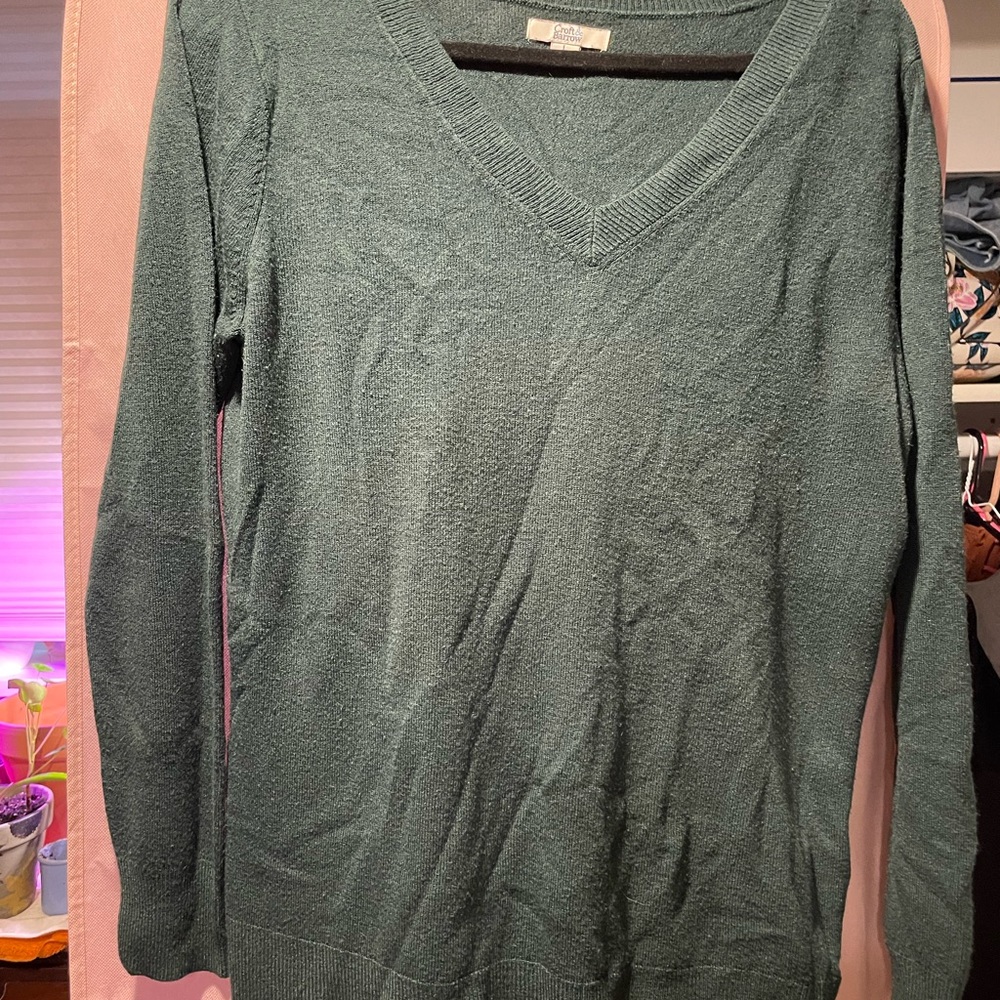 Croft & Barrow Teal V-Neck Sweater